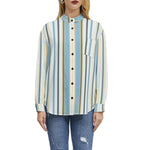 Women’s Pastel Striped Button-Up Shirt – Elegant, Lightweight & Versatile