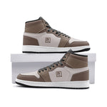 Men's Brown and Beige High-Top Sneakers
