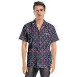 Men’s Short Sleeve Navy Blue Printed Shirt
