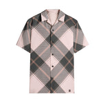 Men’s Short Sleeve Pink and Black Plaid Shirt