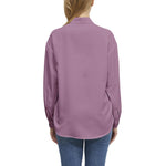 Women's Solid Mauve Button-Up Shirt – Chic & Elegant
