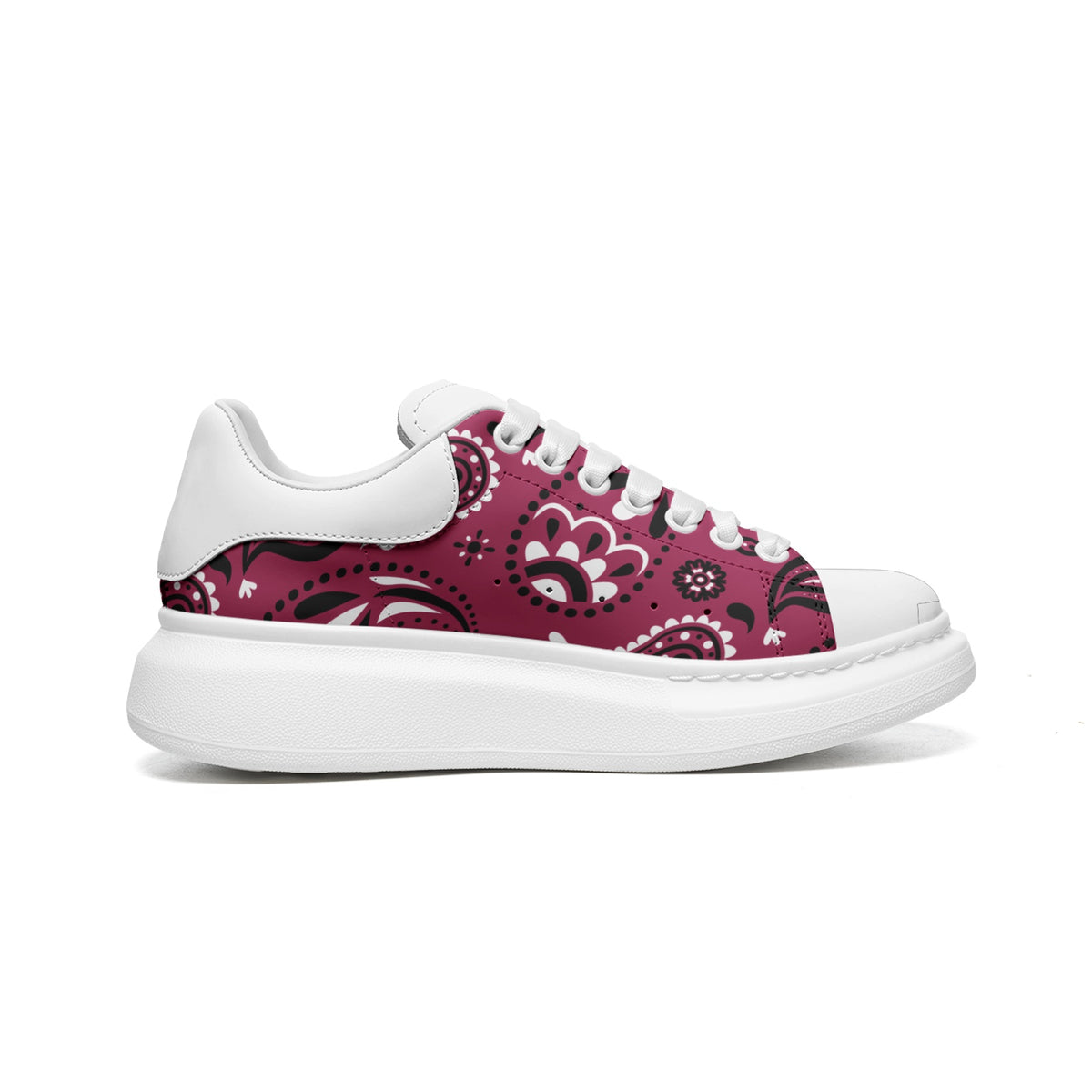 Unisex Non Slip Lace Up Faux Leather Sneakers