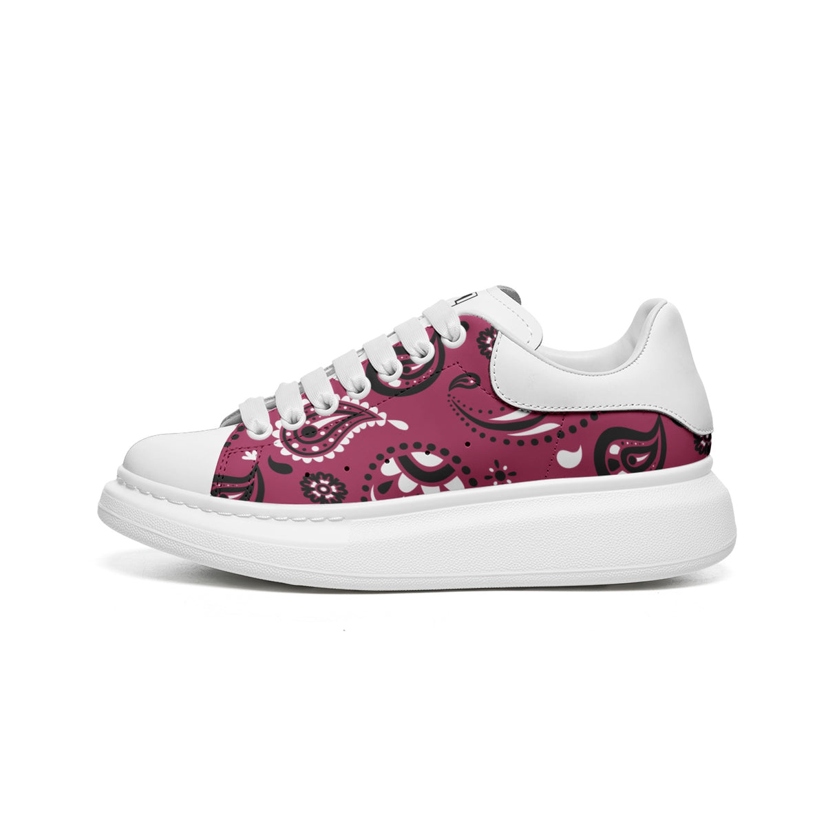 Unisex Non Slip Lace Up Faux Leather Sneakers