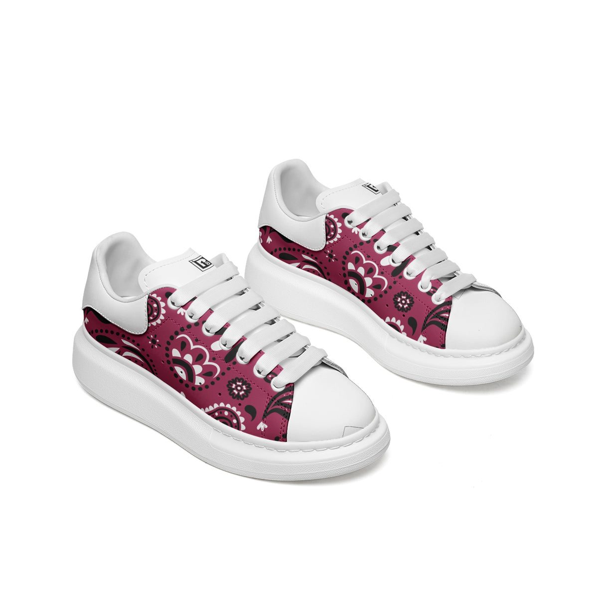 Unisex Non Slip Lace Up Faux Leather Sneakers
