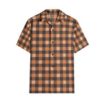 Men’s Brown & Rust Checkered Short Sleeve Shirt