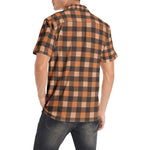 Men’s Brown & Rust Checkered Short Sleeve Shirt