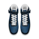 Men's Navy High-Top Sneakers with Velcro Strap