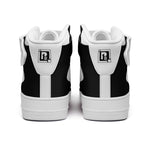 Men's Black and White High-Top Sneakers with Velcro Strap