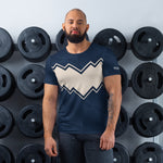 Navy Blue Chevron Athletic T-Shirt for Men
