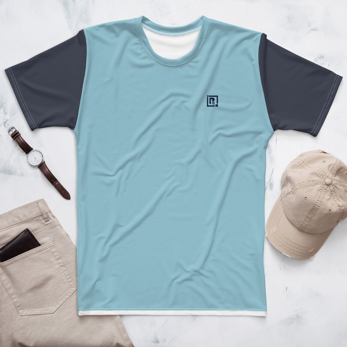 Two-Tone Crew Neck T-Shirt for Men