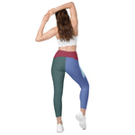 Women’s Multi-Color Block Leggings with Pockets