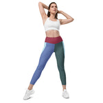 Women’s Multi-Color Block Leggings with Pockets