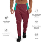 Men’s Burgundy & Teal Contrast Joggers