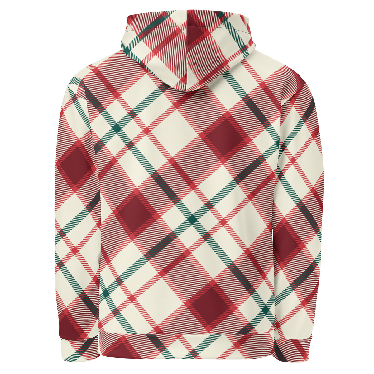 Men's All-Over Plaid Full Sleeve Hip Hop Hoodie