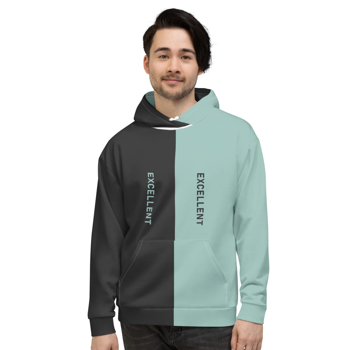 Men's Full Sleeve Excellent Graphic Split-Color Unisex Hoodie