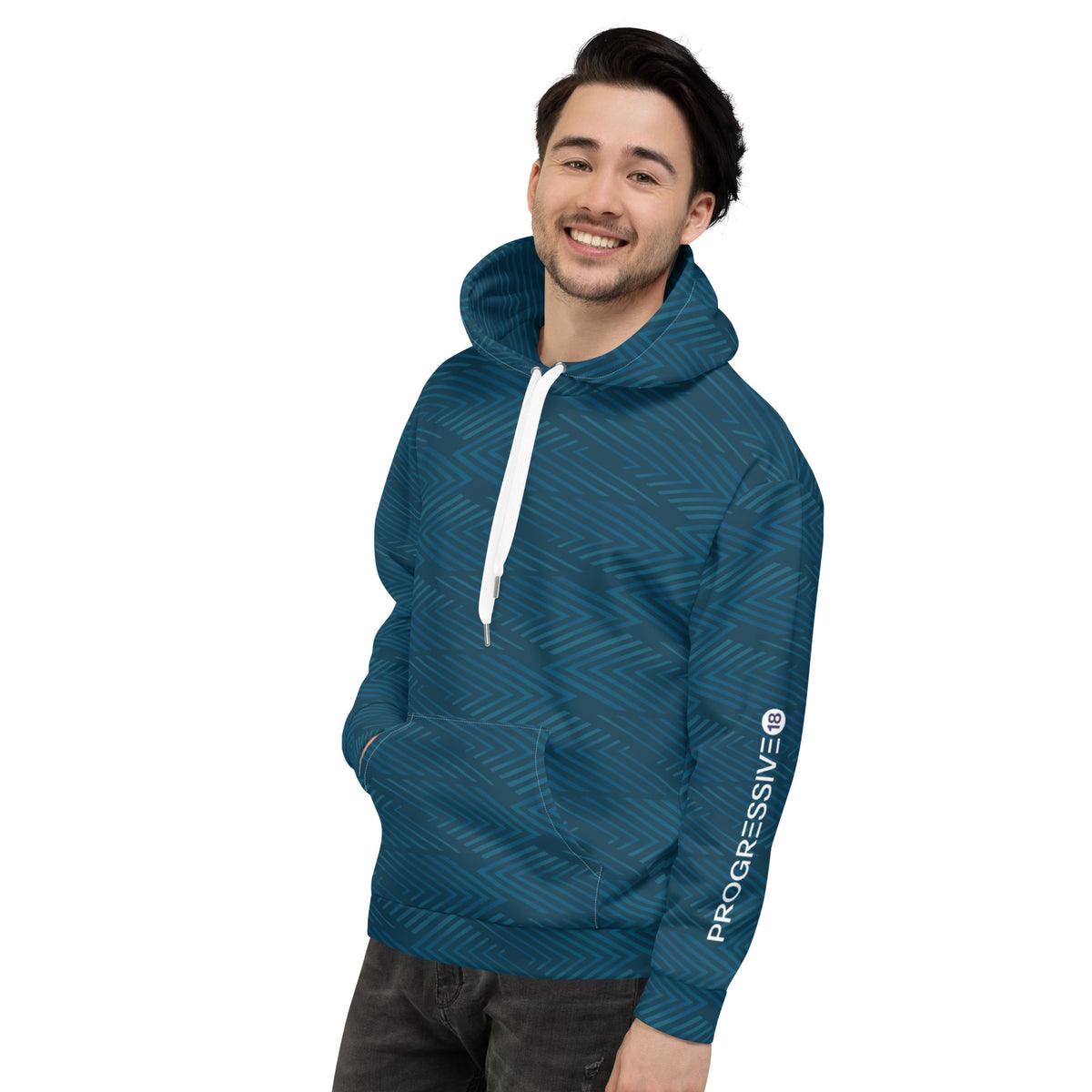 Men's All-Over Print Recycled Unisex Hoodie (Blue)