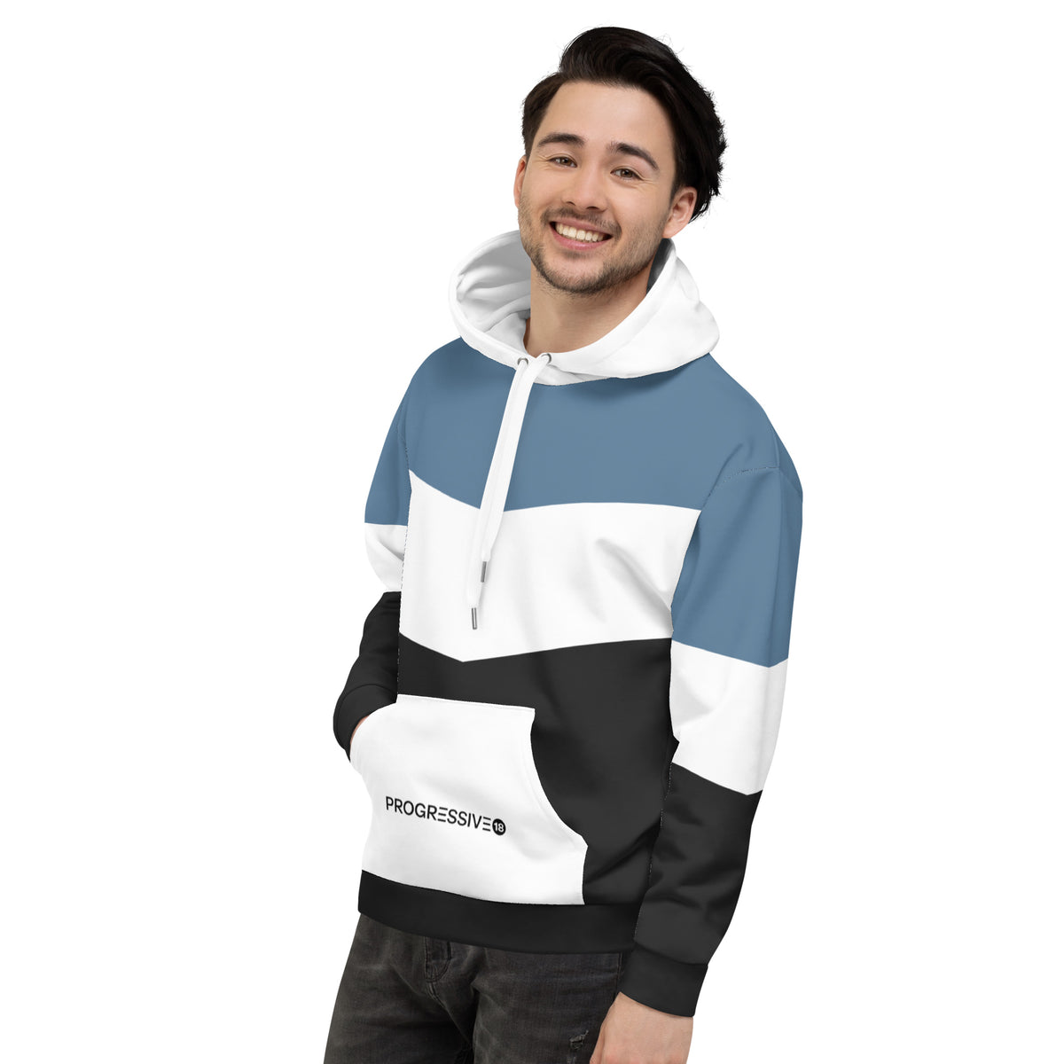 Men's Full Sleeve Color Block Multicolour Hooded