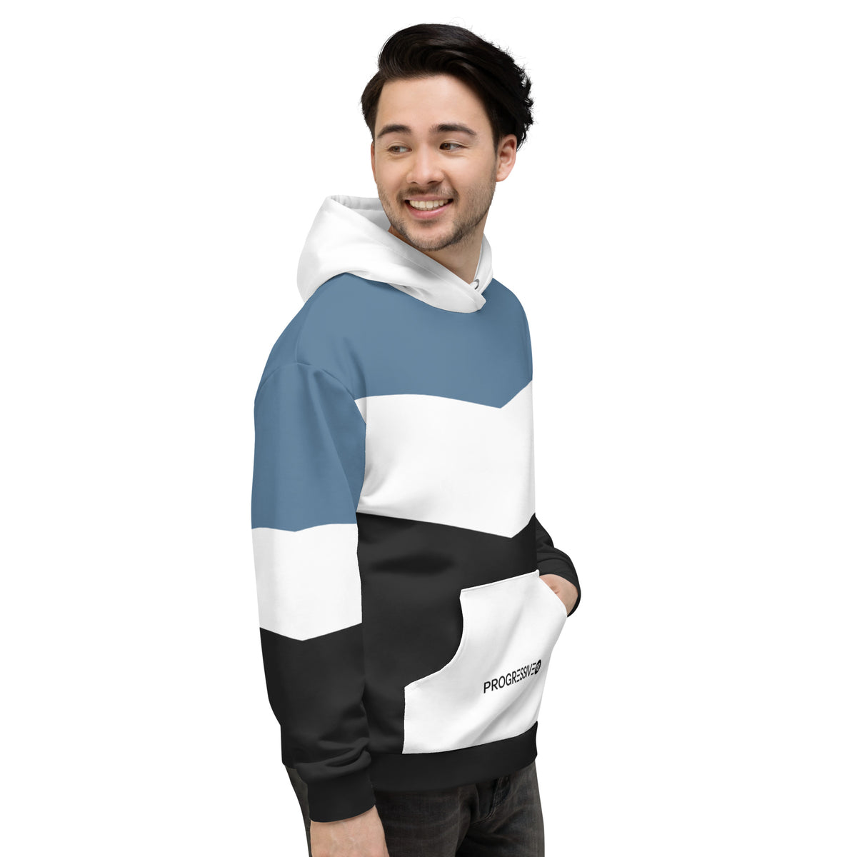 Men's Full Sleeve Color Block Multicolour Hooded