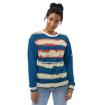 Women's Navy, Beige & Red Brushstroke Sweatshirt