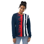 Women's Navy, Red, and White Striped Sweatshirt