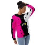 Women's Pink, Black & White Abstract Sweatshirt