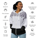 Women’s Monochrome Colorblock Zip-Up Hoodie