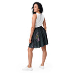 Women's Black Floral Basket Skirt