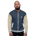 Unisex Navy and Beige Bomber Jacket