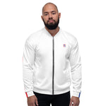 Men's Full Sleeve White Zip-Front Bomber Jacket