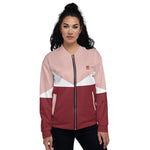 Women's Colorblock Zip-Up Bomber Jacket