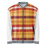 Women's Plaid Print Zip-Up Bomber Jacket