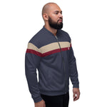 Full Sleeve Unisex Striped Bomber Jacket