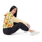 Women's Floral Cropped Windbreaker Jacket