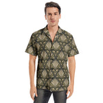 Men’s Short Sleeve Olive Green Floral Shirt