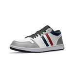 Men's White, Grey & Navy Low-Top Sneakers
