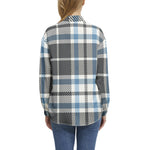 Women's Blue & White Plaid Button-Up Shirt – Classic & Versatile