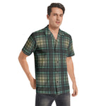 Men’s Short Sleeve Plaid Button-Up Shirt