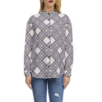Women’s Geometric Print Button-Up Shirt – Elegant, Contemporary & Versatile