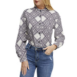 Women’s Geometric Print Button-Up Shirt – Elegant, Contemporary & Versatile