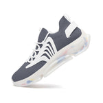 Futuristic High-Performance Sneakers – Gray & White with Transparent Sole
