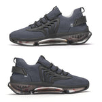 Futuristic High-Performance Sneakers – Gray & White with Transparent Sole
