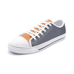 Men's Gray and Orange Low-Top Canvas Sneakers