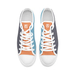 Men's Gray and Orange Low-Top Canvas Sneakers