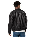 Men’s Black Faux Leather Bomber Jacket – Classic, Stylish & Durable