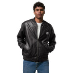 Men’s Black Faux Leather Bomber Jacket – Sleek, Stylish & Durable
