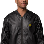 Men’s Black Faux Leather Bomber Jacket – Classic, Stylish & Durable