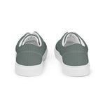 Men's Olive Green Lace-Up Canvas Shoes
