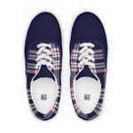 Men's Navy Plaid Canvas Sneakers
