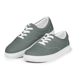 Men's Olive Green Lace-Up Canvas Shoes
