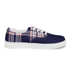 Men's Navy Plaid Canvas Sneakers